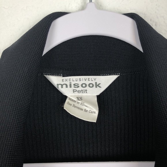 Exclusively Misook Petite womens Cardigan size XS Black Open - Picture 2 of 4